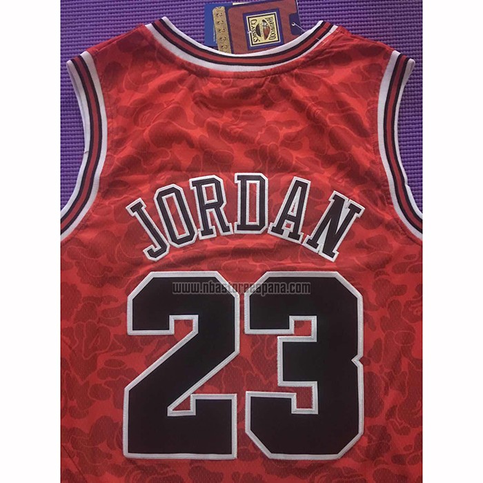 Camiseta Chicago Bulls Bape NO 23 Hardwood Classic Rojo